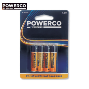 PILHA ALCALINA AAA 4PCS POWERCO PLHA005 CX12